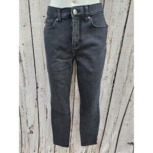 LEE‎ Womens 8 Slim Fit Skinny Leg Mid Rise Black Denim Blue Jeans Pants EUC